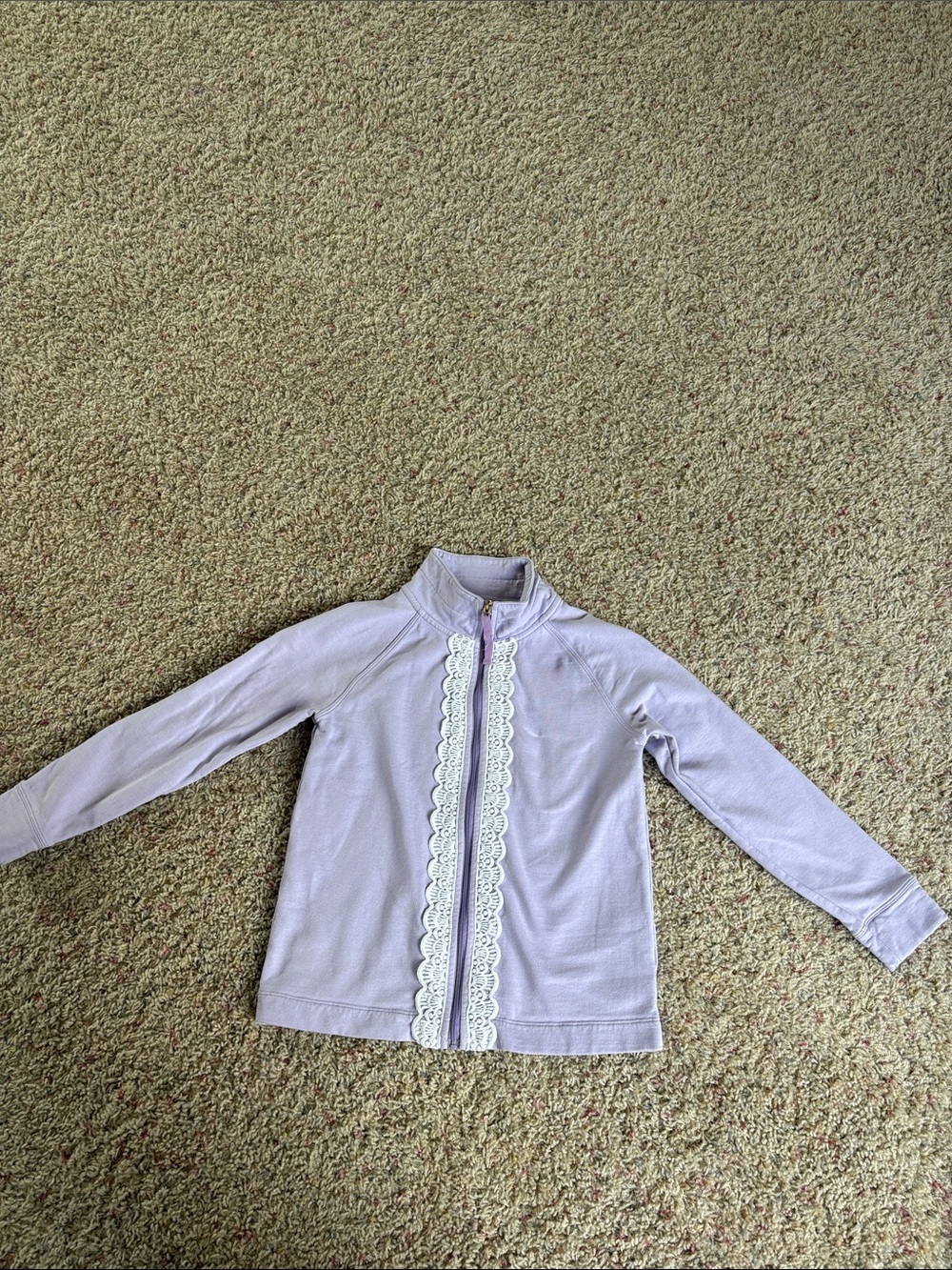 Lilly Pulitzer Girls' Lace-Trim Zip Front Top - Light Lavender